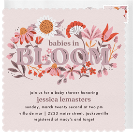 'Babies in Bloom' Baby Shower Invitation
