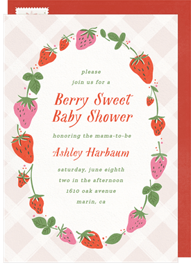 'Berry Sweet Frame' Baby Shower Invitation