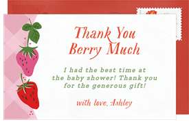 'Berry Sweet Frame' Baby Shower Thank You Note