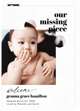 'Missing Piece' Birth Announcement