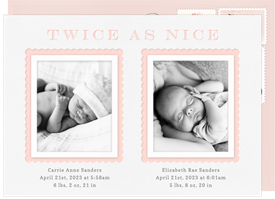 'Twice as Nice' Birth Announcement