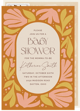 'Organic Florals' Baby Shower Invitation