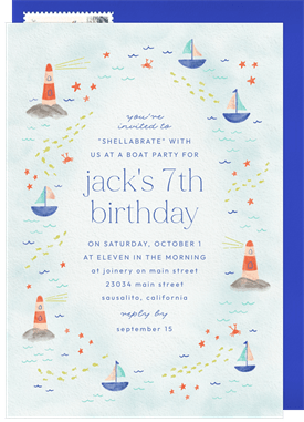 'Coastal Whimsy' Kids Birthday Invitation
