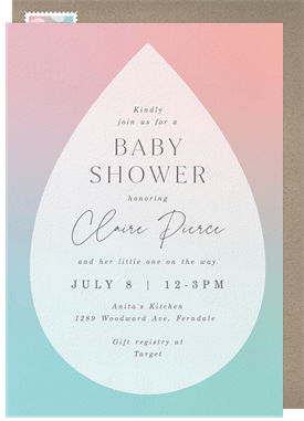 'Ombre Raindrop' Baby Shower Invitation