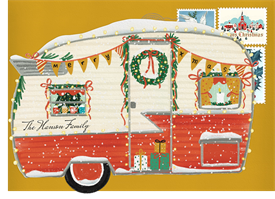 'Christmas Trailer' Christmas Greetings Card