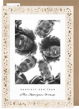 'Sprinkled Frame' Business New Year's Greeting Card