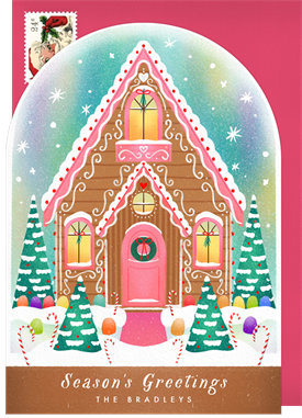 'Gingerbread Cabin' Christmas Greetings Card