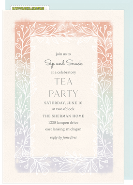 'Butterfly Arbor' Tea Party Invitation