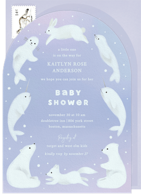 'Arctic Animals' Baby Shower Invitation