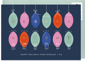 'Baubles and Bulbs' Business Holiday Greetings Card