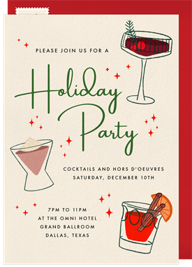 'Winter Cocktails' Holiday Party Invitation