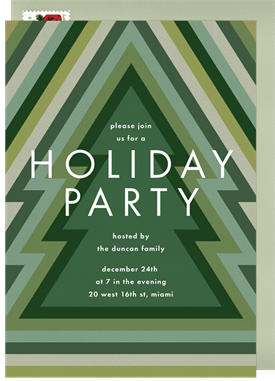 'Retro Christmas Tree' Holiday Party Invitation