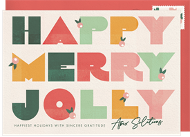 'Happy Trio' Business Holiday Greetings Card