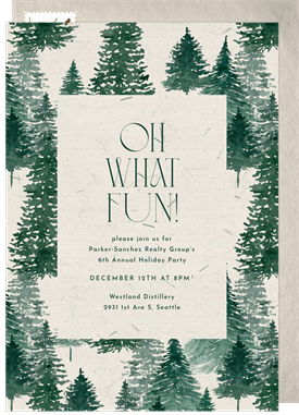 'Forest Fête' Business Holiday Party Invitation