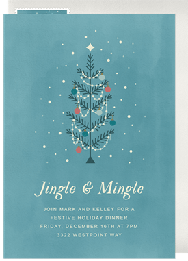 'Whimsical Tree' Holiday Party Invitation