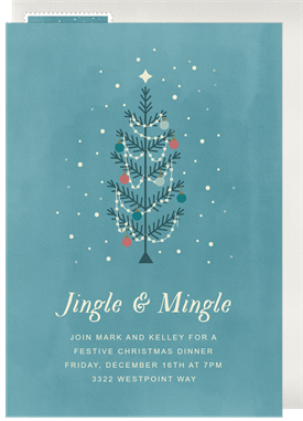 'Whimsical Tree' Christmas Party Invitation