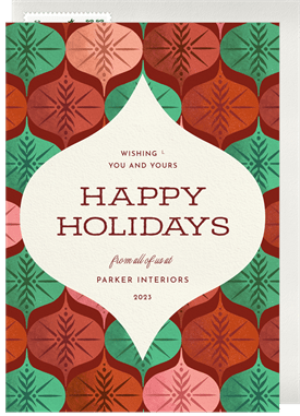 'Ornament Fun' Business Holiday Greetings Card