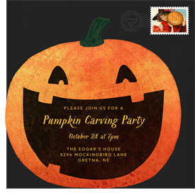 'Pumpkin Carving' Halloween Invitation