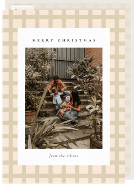 'Tonal Plaid' Christmas Greetings Card