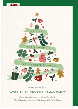 'Favorite Things' Christmas Party Invitation