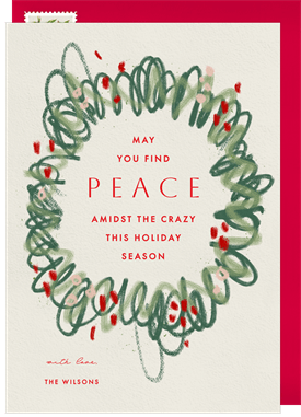 'Scribble Wreath' Holiday Greetings Card