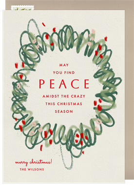 'Scribble Wreath' Christmas Greetings Card