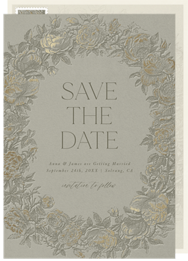 'Ornate Florals' Wedding Save the Date