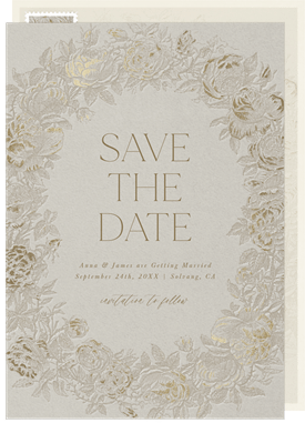 'Ornate Florals' Wedding Save the Date