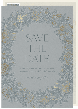 'Ornate Florals' Wedding Save the Date