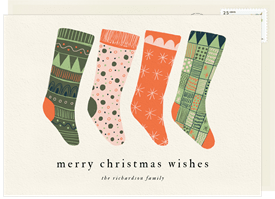 'Holiday Stockings' Christmas Greetings Card