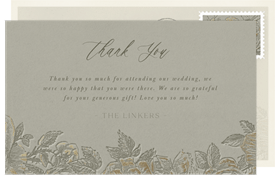 'Ornate Florals' Wedding Thank You Note