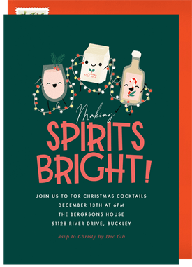 'Making Spirits Bright' Christmas Party Invitation