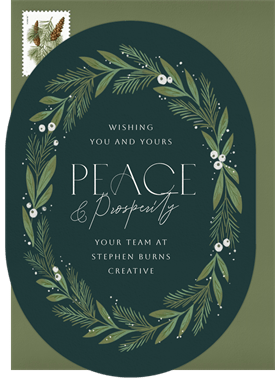 'Peace & Prosperity' Business Holiday Greetings Card