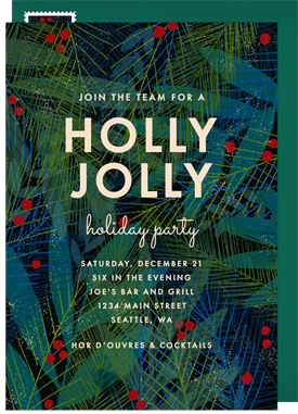 'Festive Winter Greenery' Business Holiday Party Invitation
