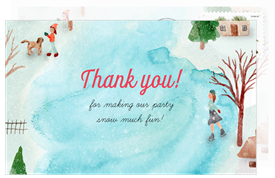 'Wintry Town' Holiday Party Thank You Note