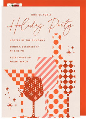 'Gift-Wrapped Drinks' Holiday Party Invitation