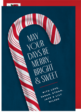 'Whimsical Candy Cane' Christmas Greetings Card