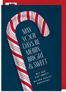 'Whimsical Candy Cane' Business Holiday Greetings Card