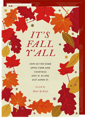 'Maple Leaves' Fall Party Invitation