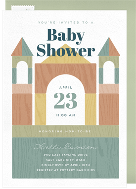 'Classic Building Blocks' Baby Shower Invitation