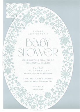 'Snowflake Wreath' Baby Shower Invitation