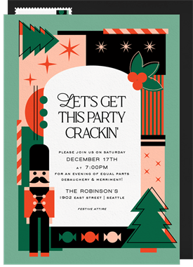 'Mod Nutcracker' Christmas Party Invitation