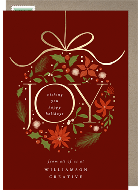 'Botanical Ornament' Business Holiday Greetings Card