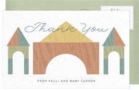 'Classic Building Blocks' Baby Shower Thank You Note