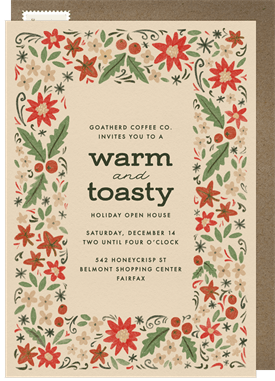 'Folksy Frame' Business Holiday Party Invitation