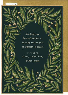 'Leafy Frame' Holiday Greetings Card