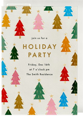 'Glitter Forest' Christmas Party Invitation