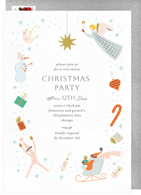 'Sweet Holiday Illustrations' Holiday Party Invitation