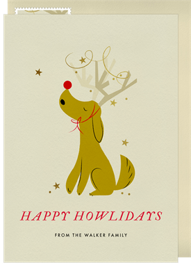 'Happy Howliday Rudolph' Holiday Greetings Card