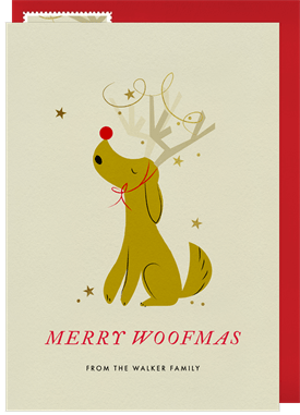 'Happy Howliday Rudolph' Christmas Greetings Card